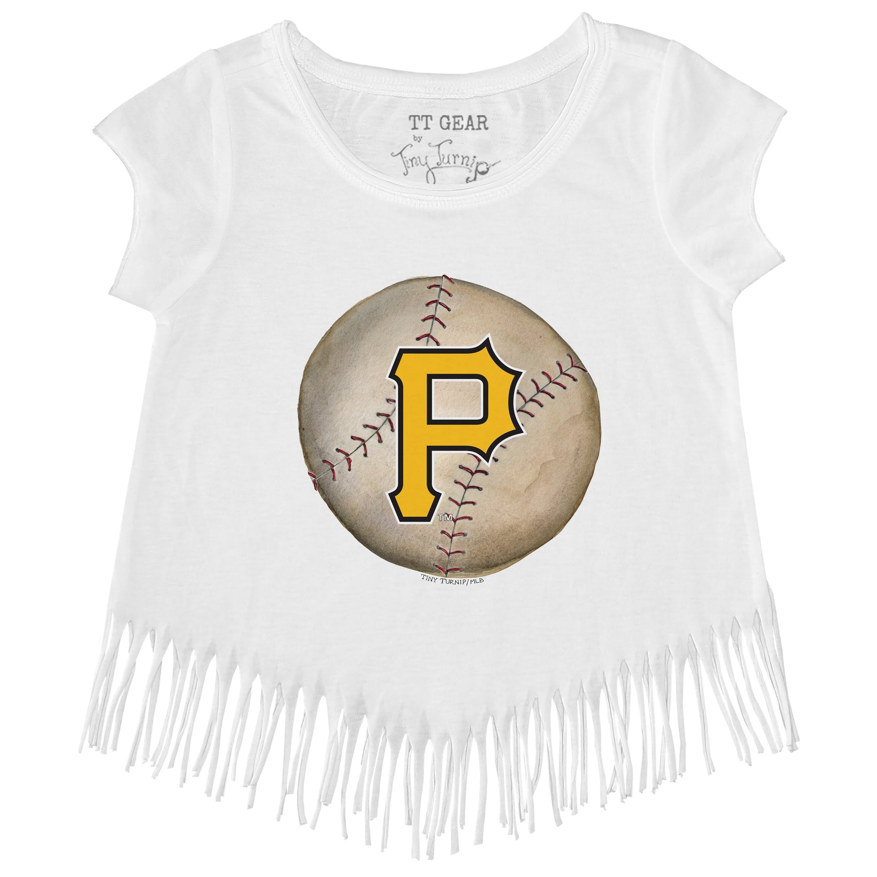 Pittsburgh Pirates Stitched Baseball Fringe Tee