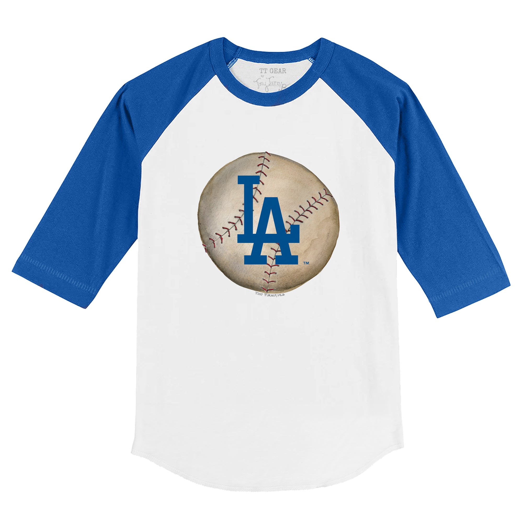 Los Angeles Dodgers Stitched Baseball Fringe Tee 3T / Royal Blue