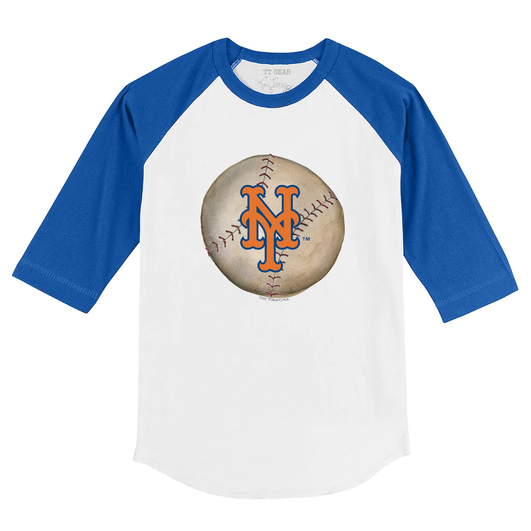 New York Mets Stitched Baseball 3/4 Royal Blue Sleeve Raglan