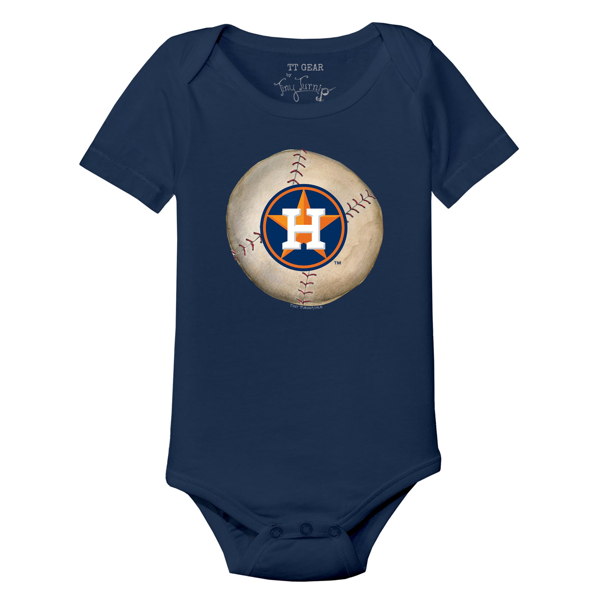 Infant Tiny Turnip Navy Houston Astros Baseball Flag T-Shirt