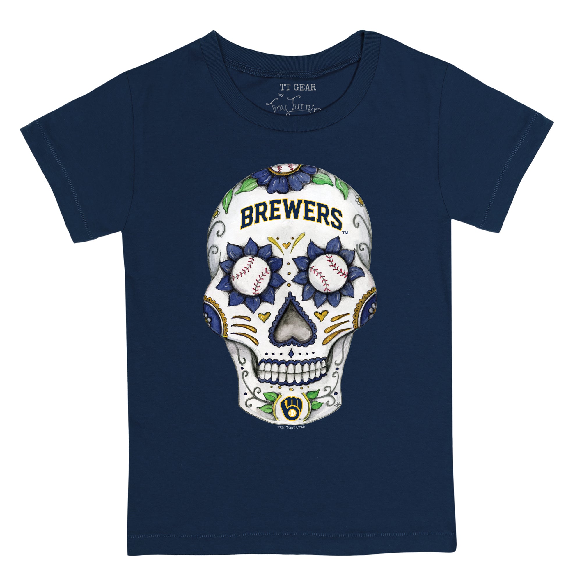 Lids Milwaukee Brewers Tiny Turnip Youth Sugar Skull T-Shirt - White