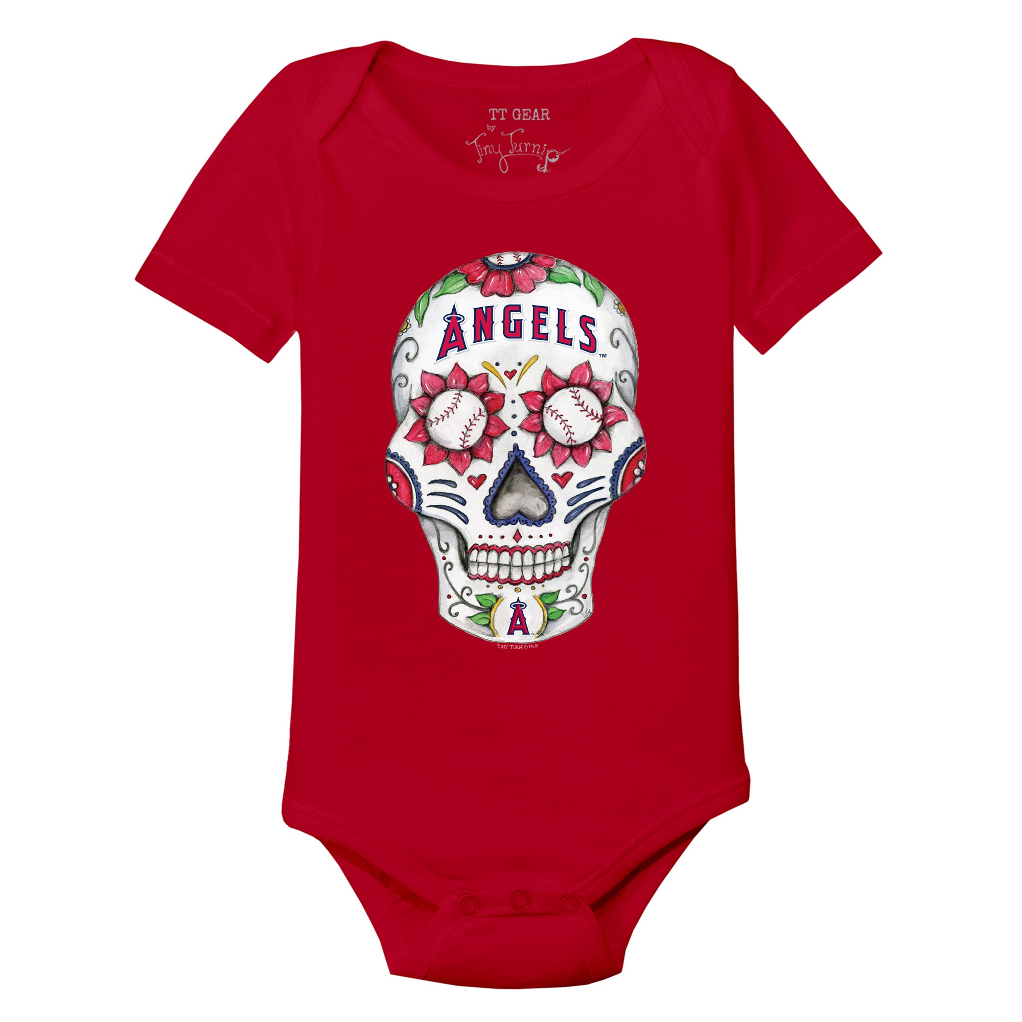 Toddler Tiny Turnip White/Black Los Angeles Dodgers Sugar Skull Raglan 3/4 Sleeve T-Shirt Size: 4T