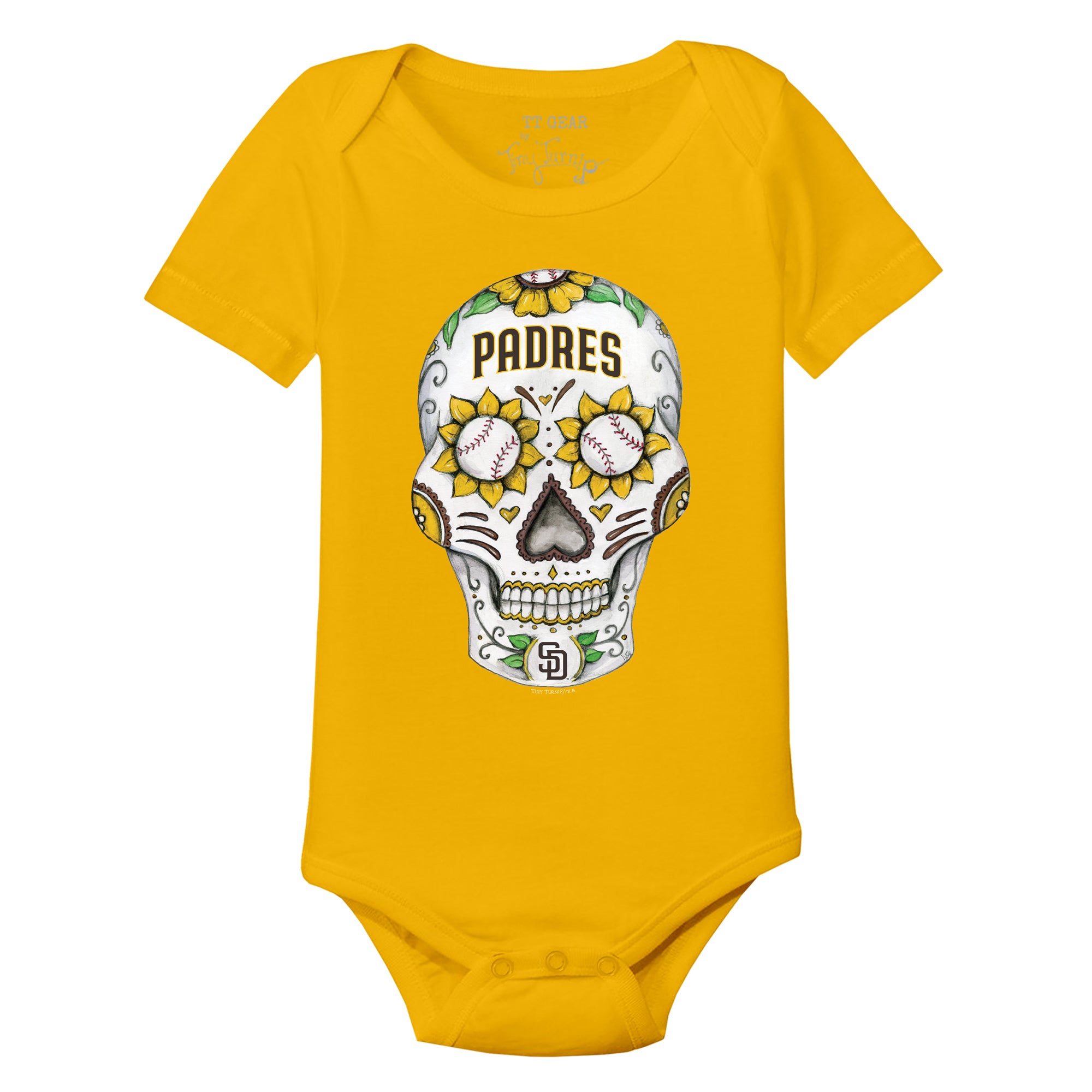 Toddler Tiny Turnip White/Black Houston Astros Sugar Skull Raglan 3/4 Sleeve T-Shirt Size:3T