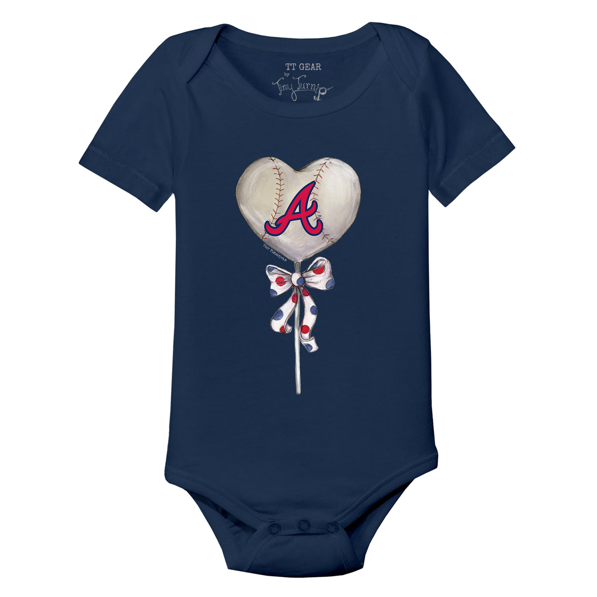Atlanta Braves Heart Lolly Short Sleeve Snapper