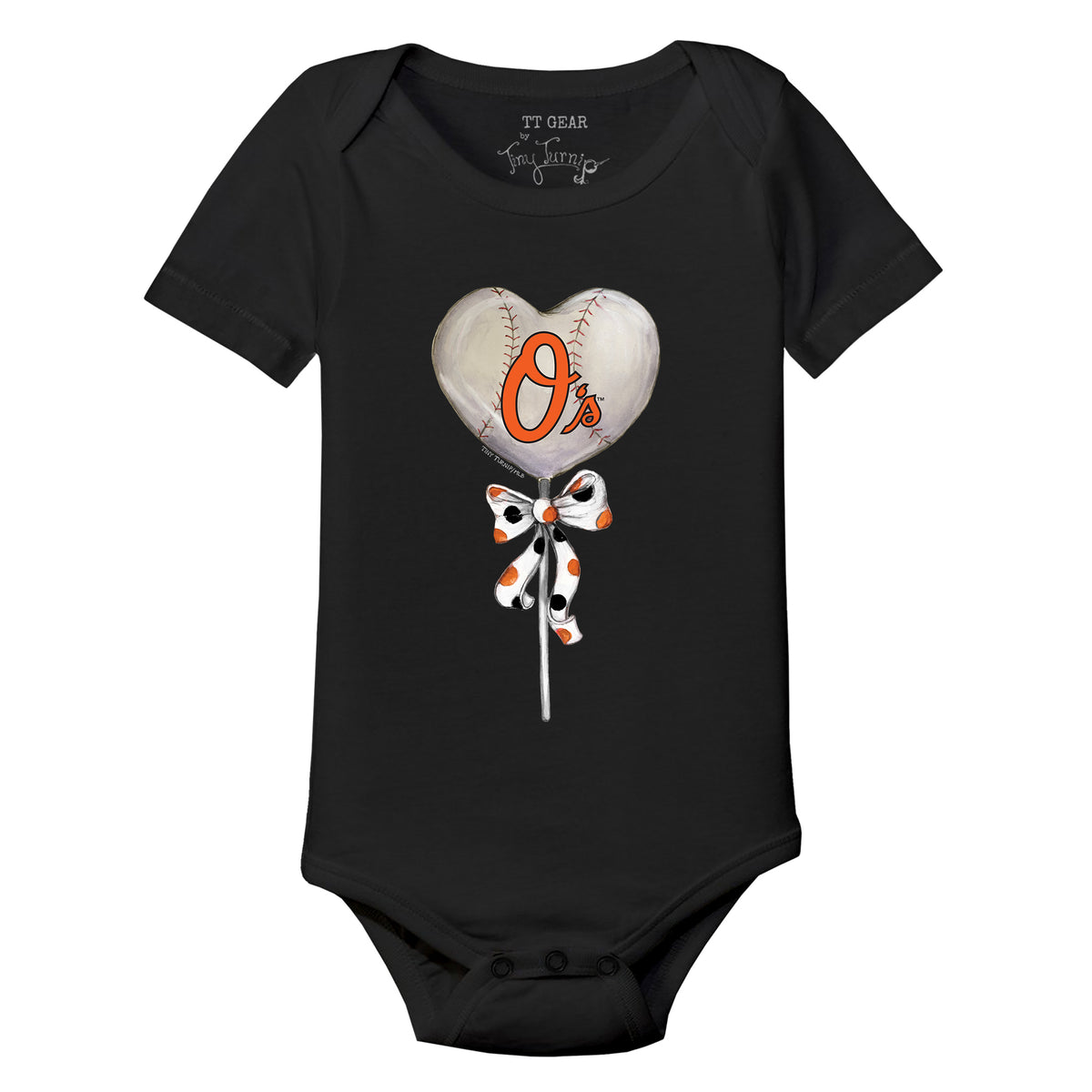 Baltimore Orioles Heart Lolly Short Sleeve Snapper