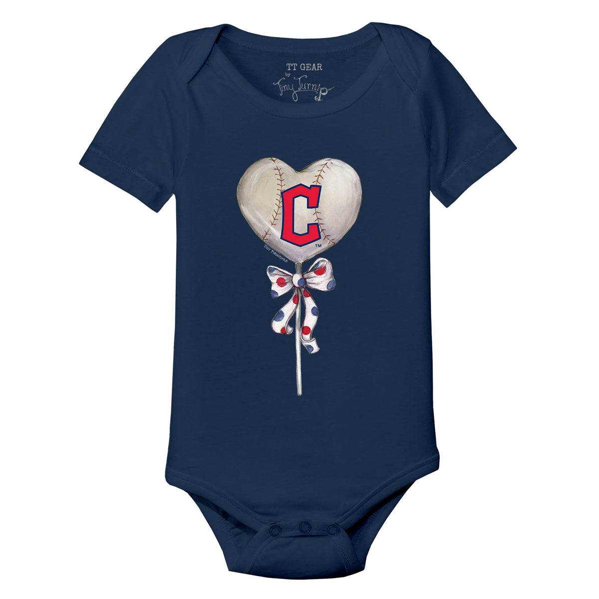 Cleveland Guardians Heart Lolly Short Sleeve Snapper
