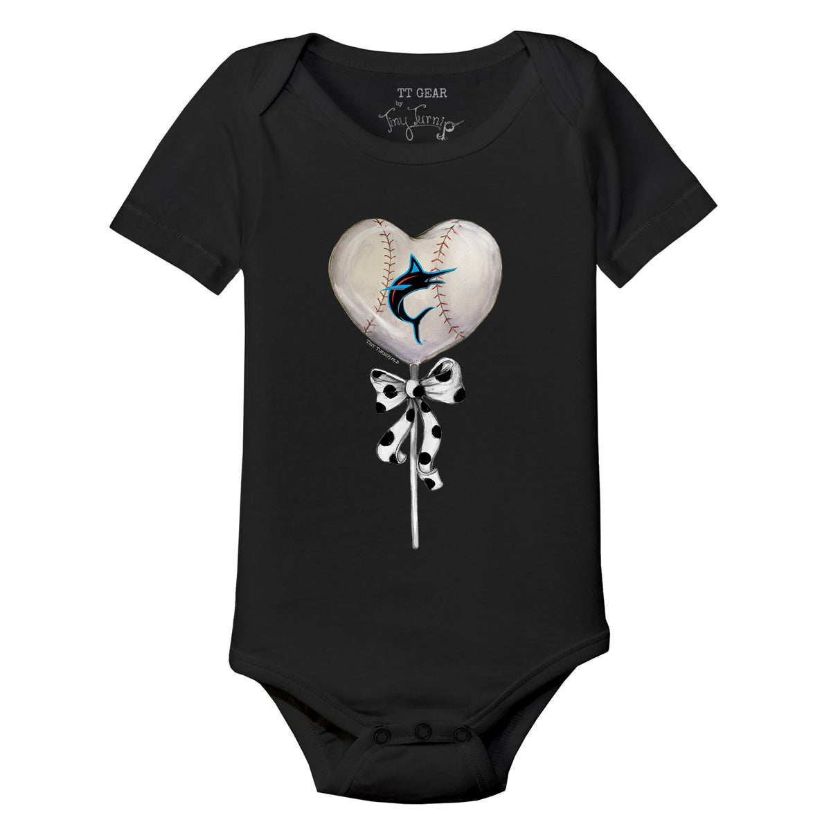 Miami Marlins Heart Lolly Short Sleeve Snapper