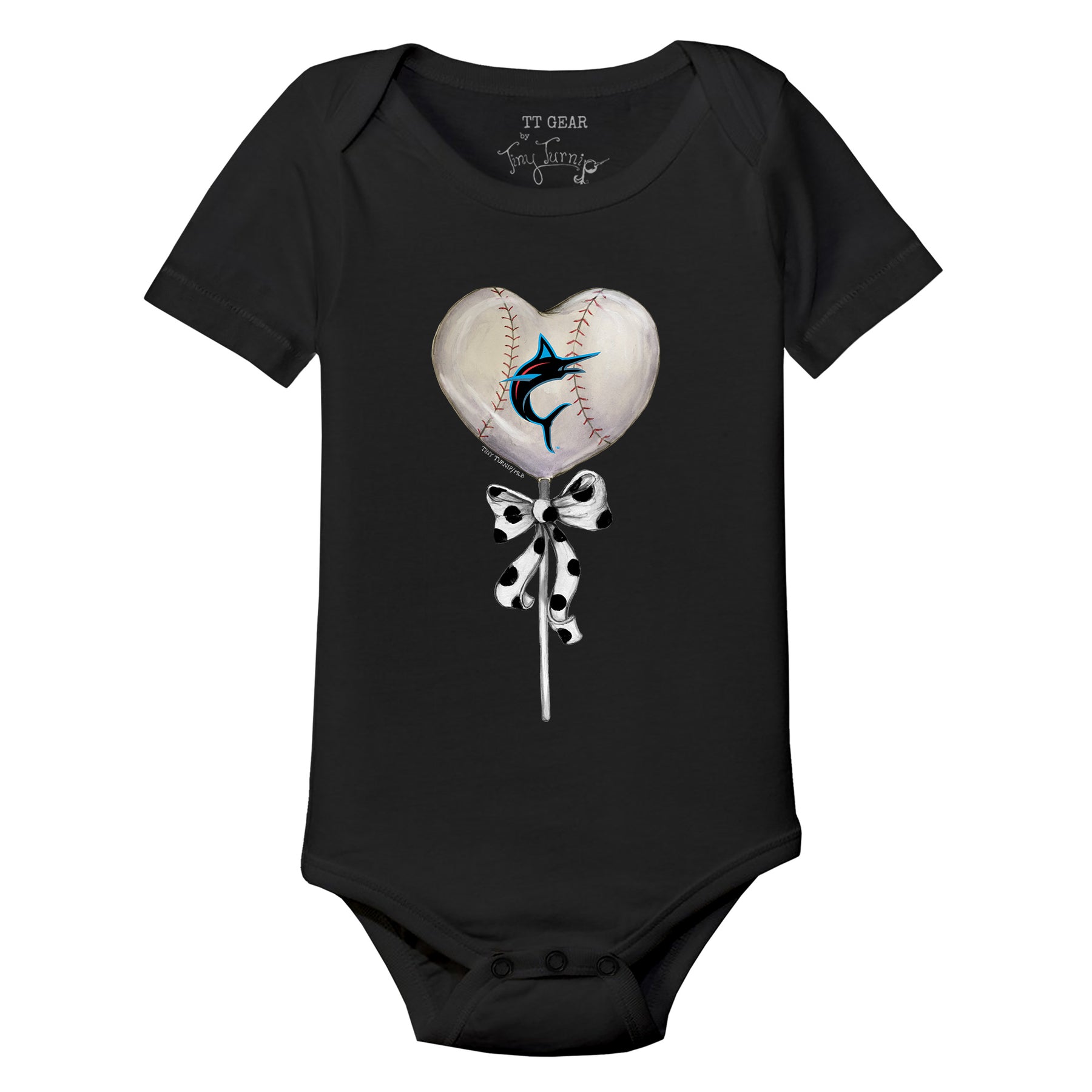 Miami Marlins Heart Lolly Short Sleeve Snapper