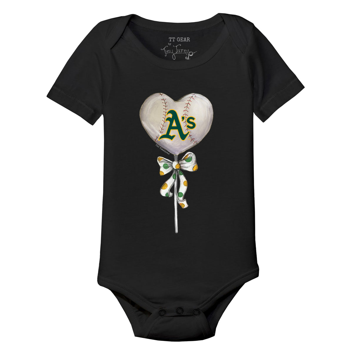 Oakland Athletics Heart Lolly Short Sleeve Snapper