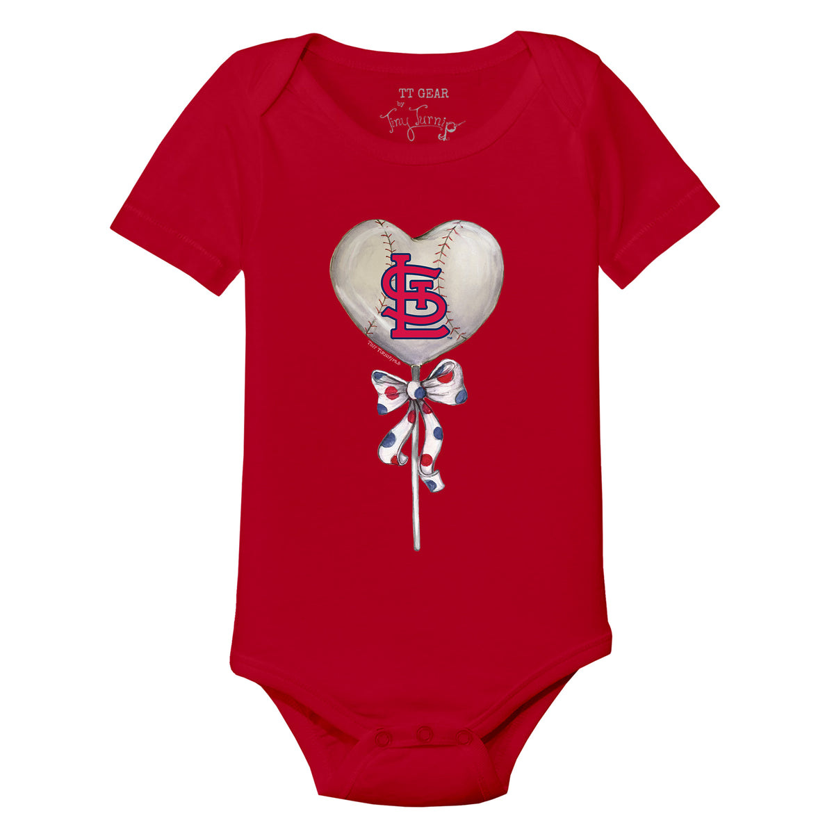 St. Louis Cardinals Heart Lolly Short Sleeve Snapper