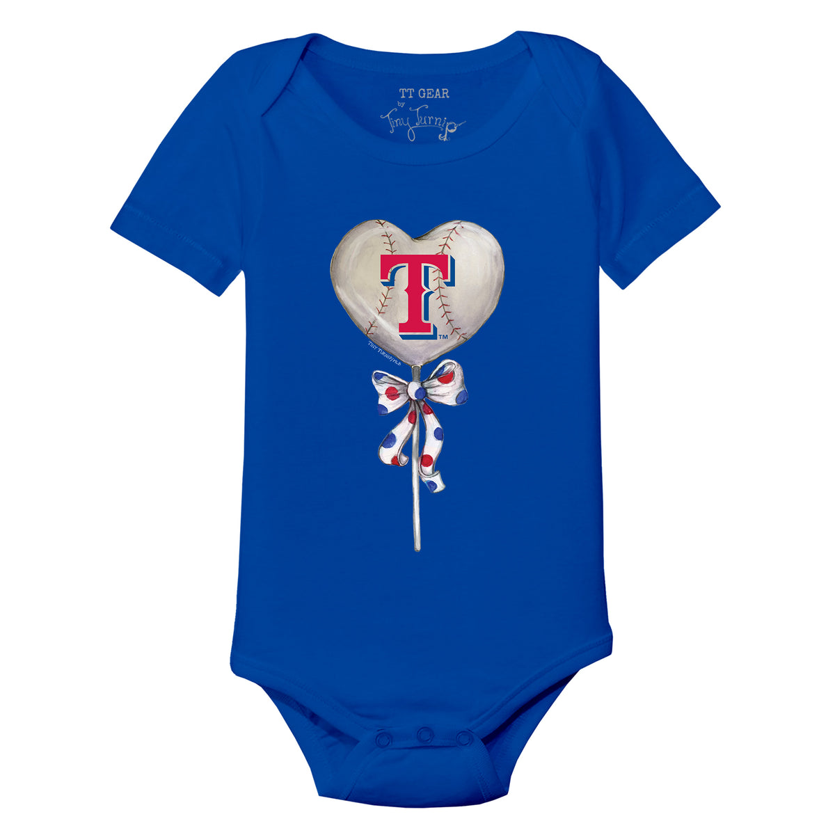 Texas Rangers Heart Lolly Short Sleeve Snapper