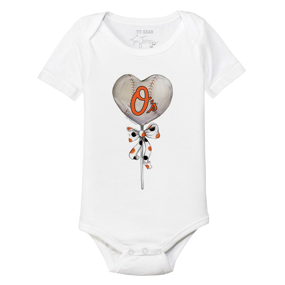 Baltimore Orioles Heart Lolly Short Sleeve Snapper