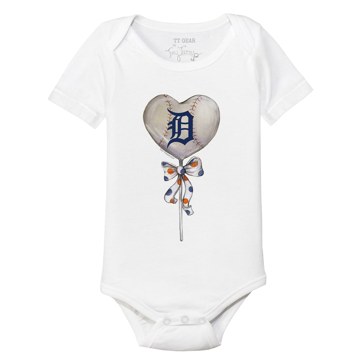 Detroit Tigers Heart Lolly Short Sleeve Snapper