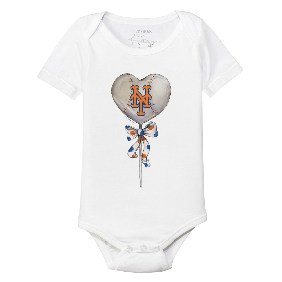 New York Mets Heart Lolly Short Sleeve Snapper