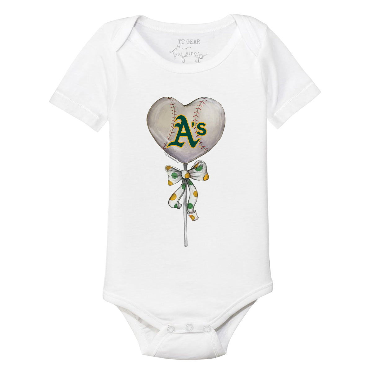 Oakland Athletics Heart Lolly Short Sleeve Snapper