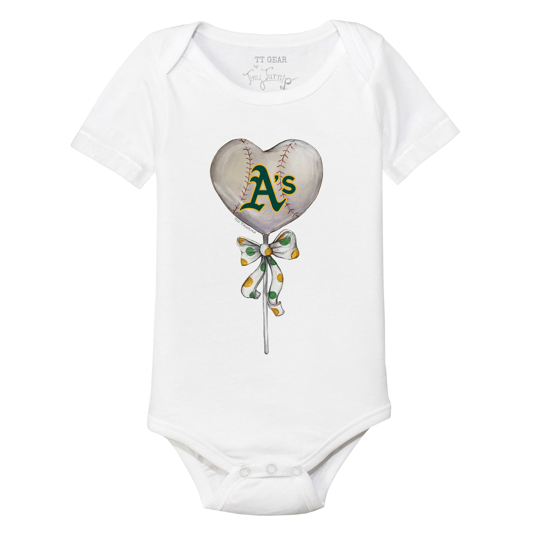 Oakland Athletics Heart Lolly Short Sleeve Snapper