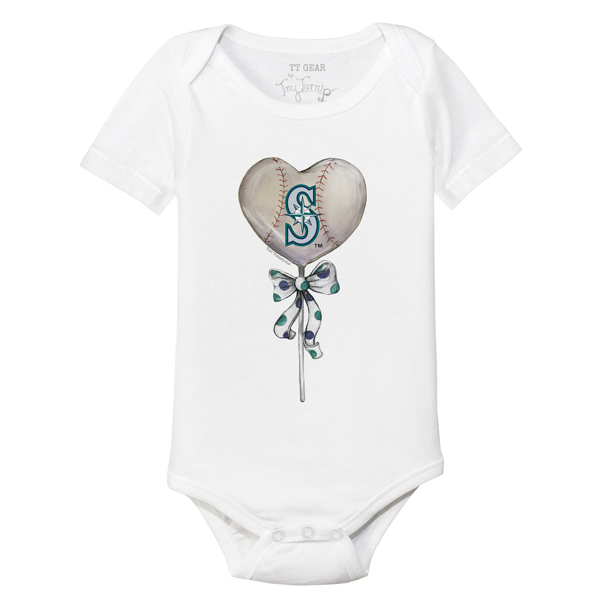 Seattle Mariners Heart Lolly Short Sleeve Snapper