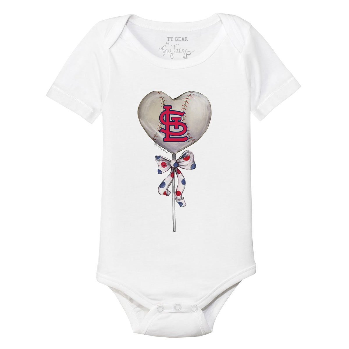 St. Louis Cardinals Heart Lolly Short Sleeve Snapper