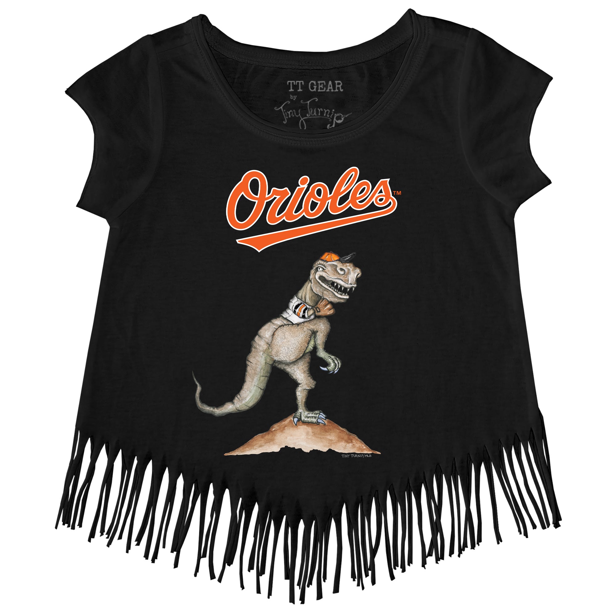 Youth Tiny Turnip White Baltimore Orioles TT Rex T-Shirt Size: Large