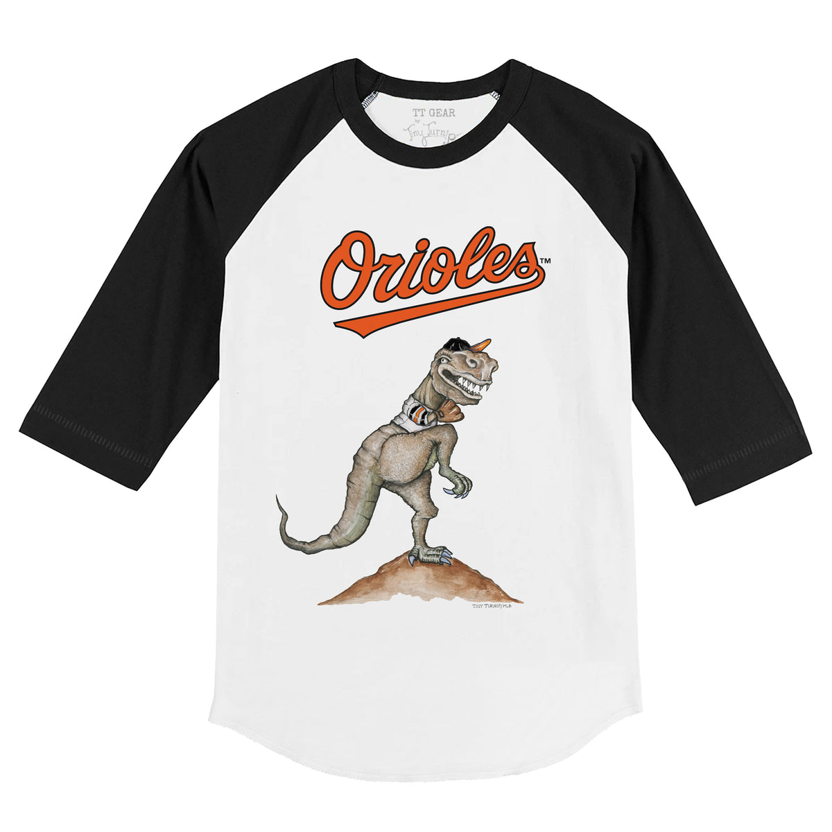 Baltimore Orioles TT Rex 3/4 Black Sleeve Raglan