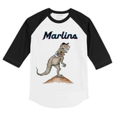 Miami Marlins TT Rex 3/4 Black Sleeve Raglan