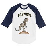 Milwaukee Brewers TT Rex 3/4 Navy Blue Sleeve Raglan