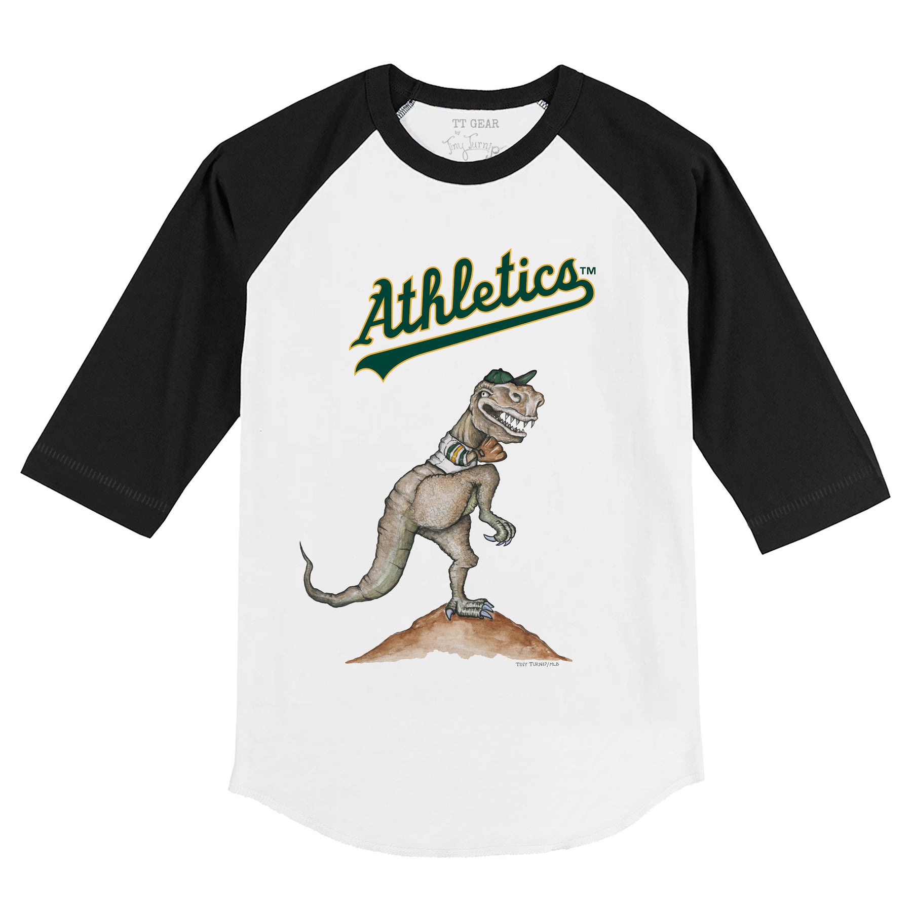 Oakland Athletics TT Rex 3/4 Black Sleeve Raglan