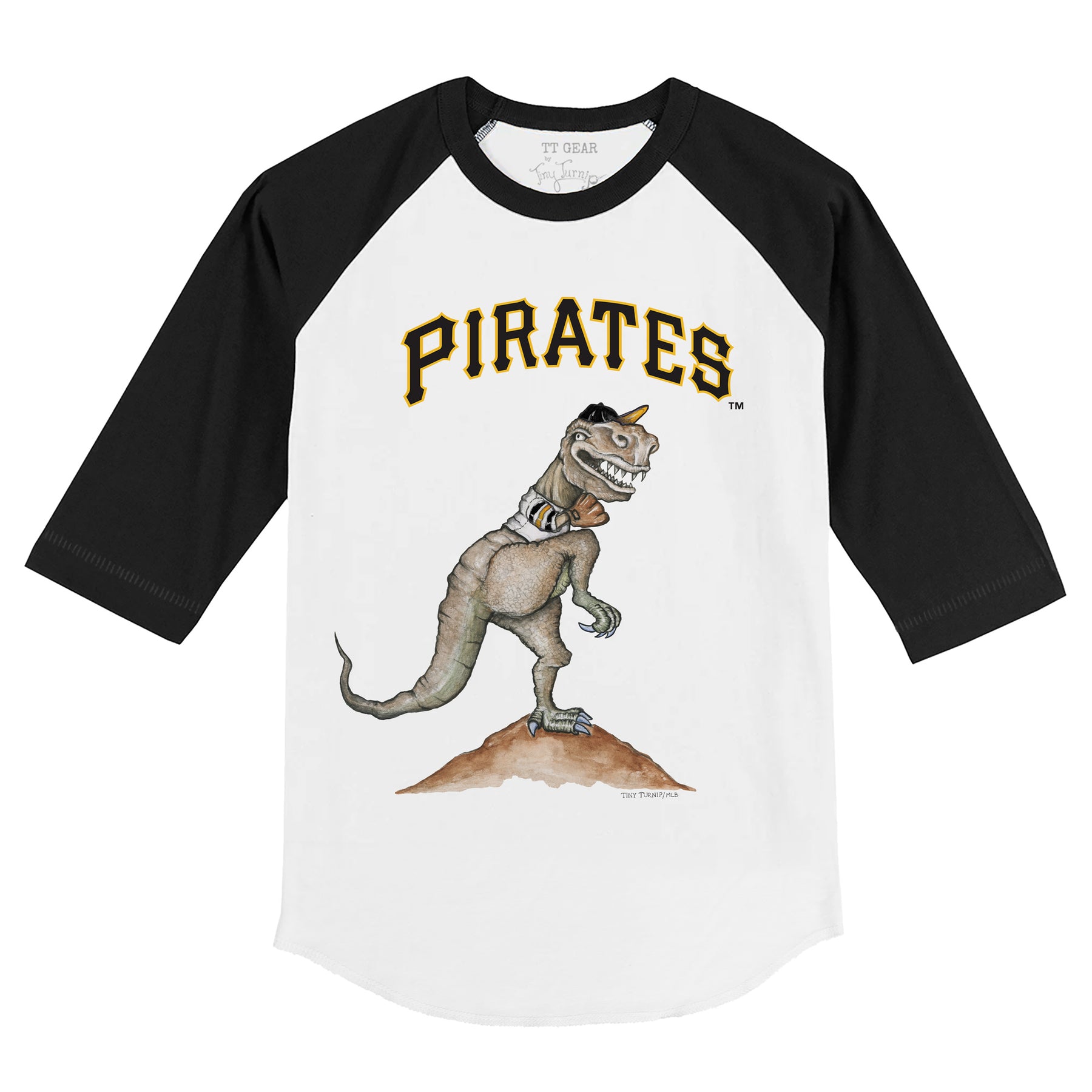 Pittsburgh Pirates TT Rex 3/4 Black Sleeve Raglan