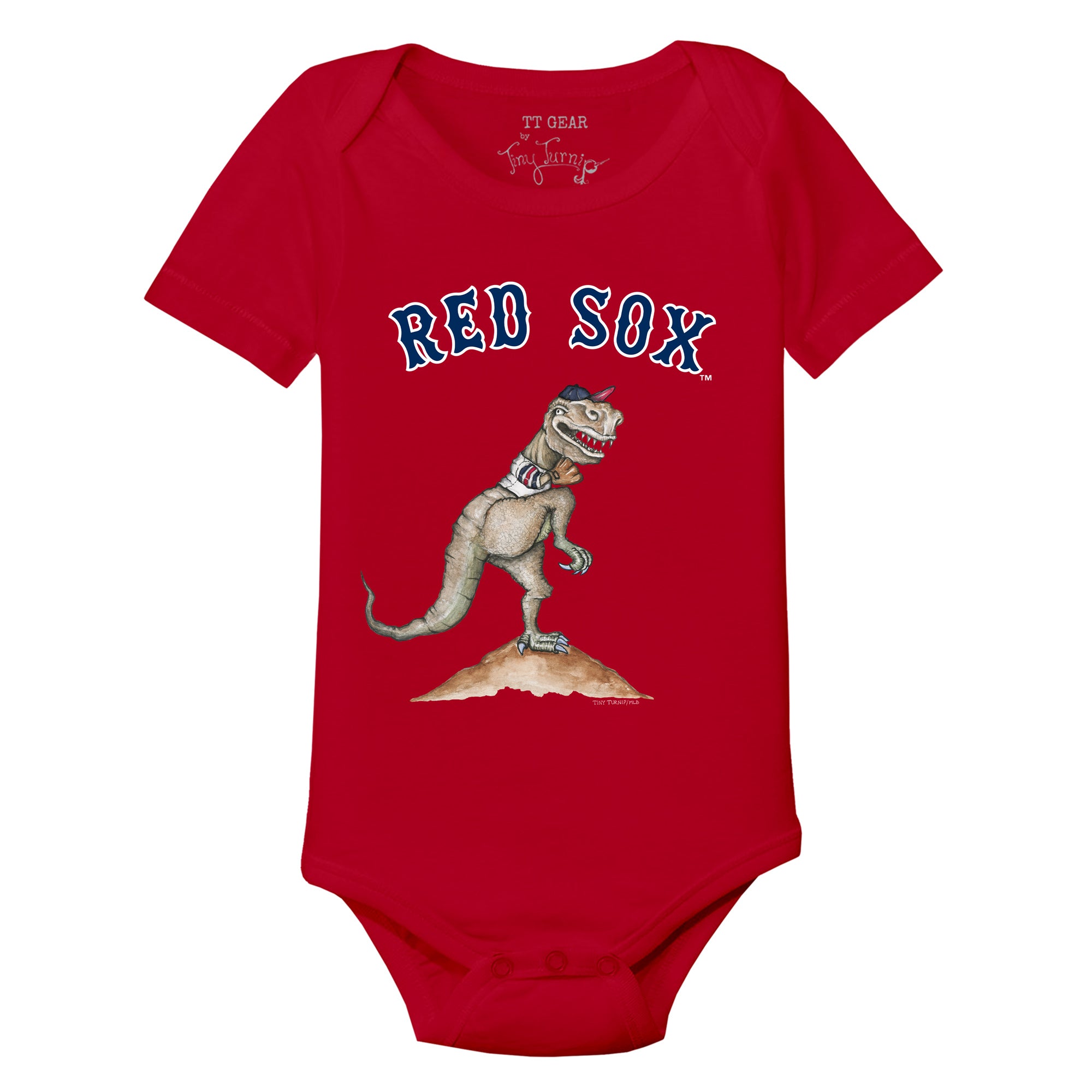 Lids Boston Red Sox Tiny Turnip Infant TT Rex Raglan 3/4 Sleeve T