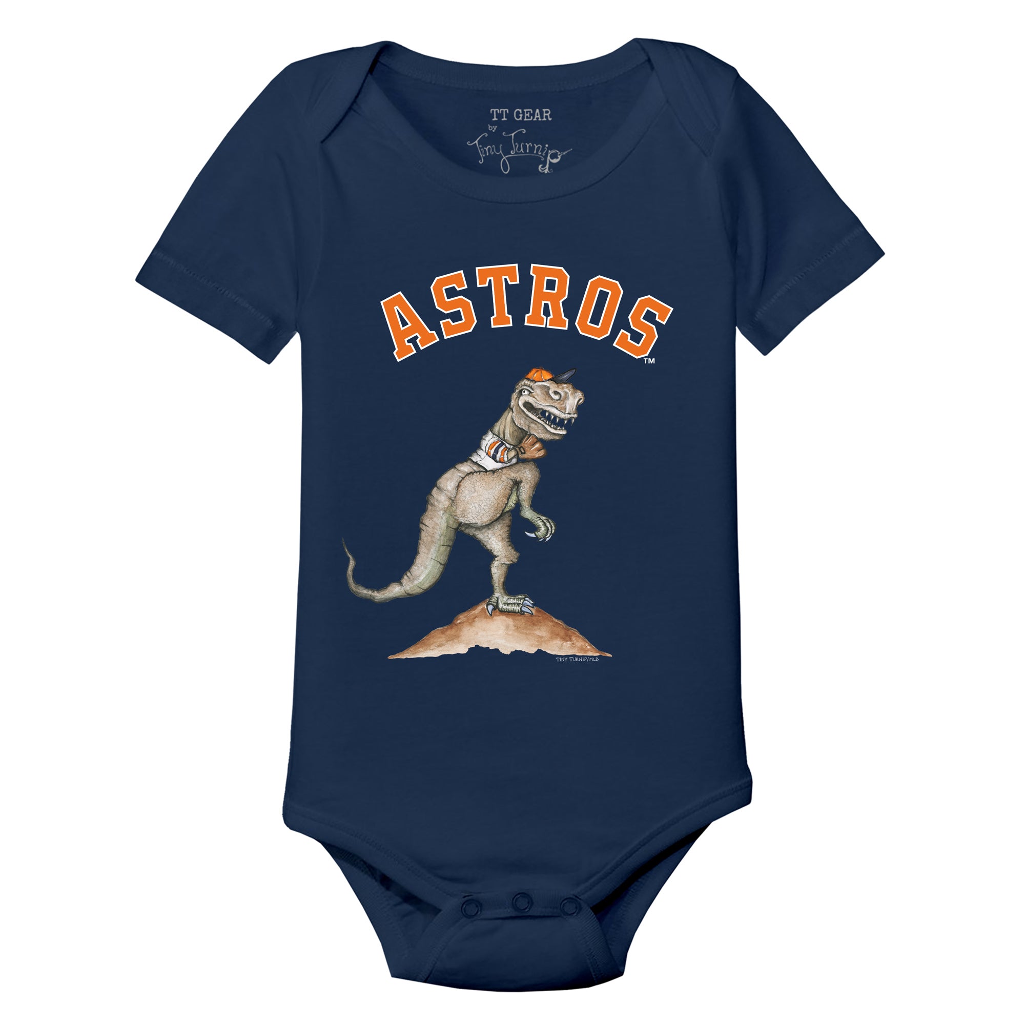 Unisex Tiny Turnip White/Navy Houston Astros TT Rex 3/4-Sleeve Raglan T-Shirt Size: Medium