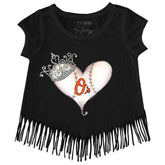 Baltimore Orioles Tiara Heart Fringe Tee