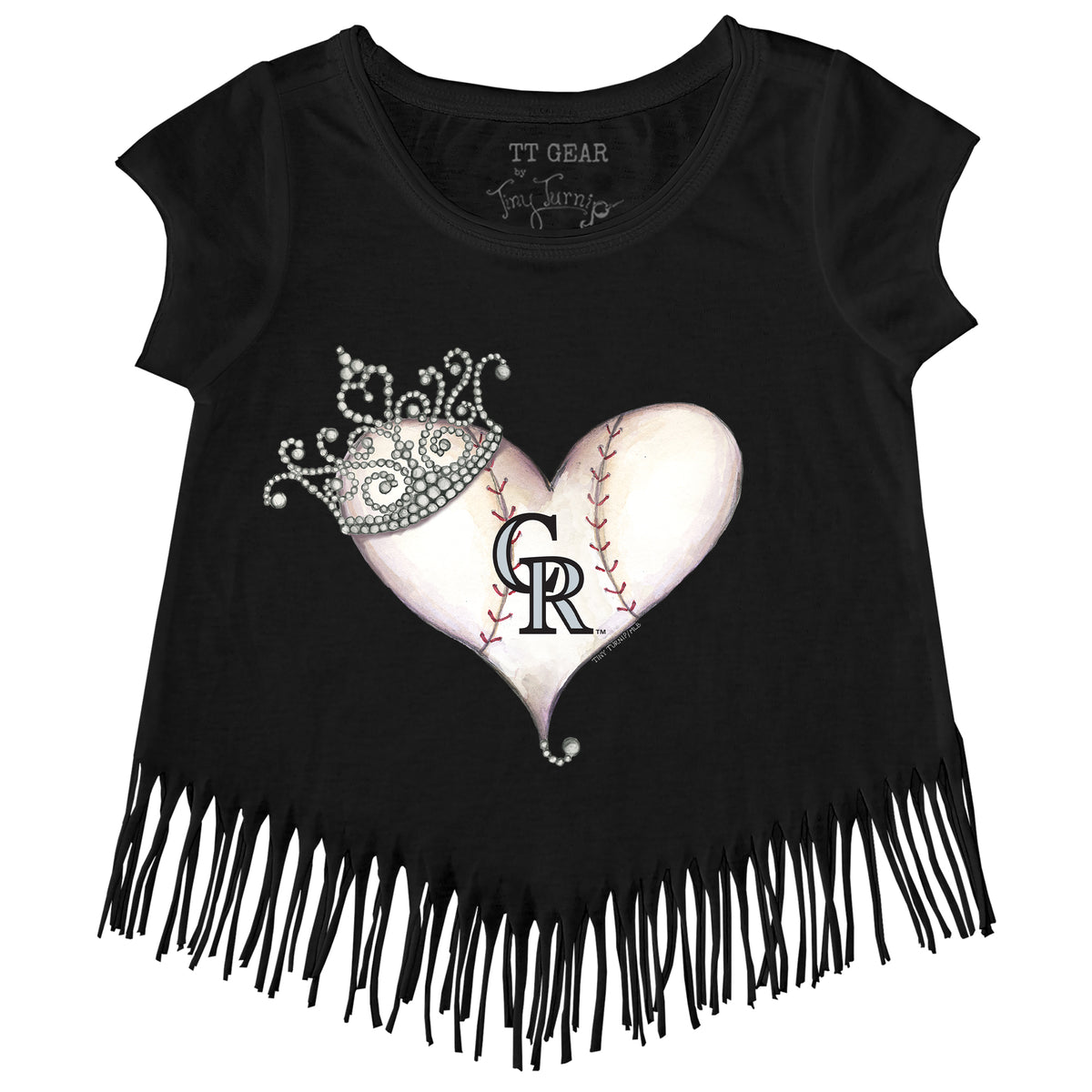 Colorado Rockies Tiara Heart Fringe Tee