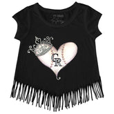 Colorado Rockies Tiara Heart Fringe Tee