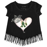 Oakland Athletics Tiara Heart Fringe Tee
