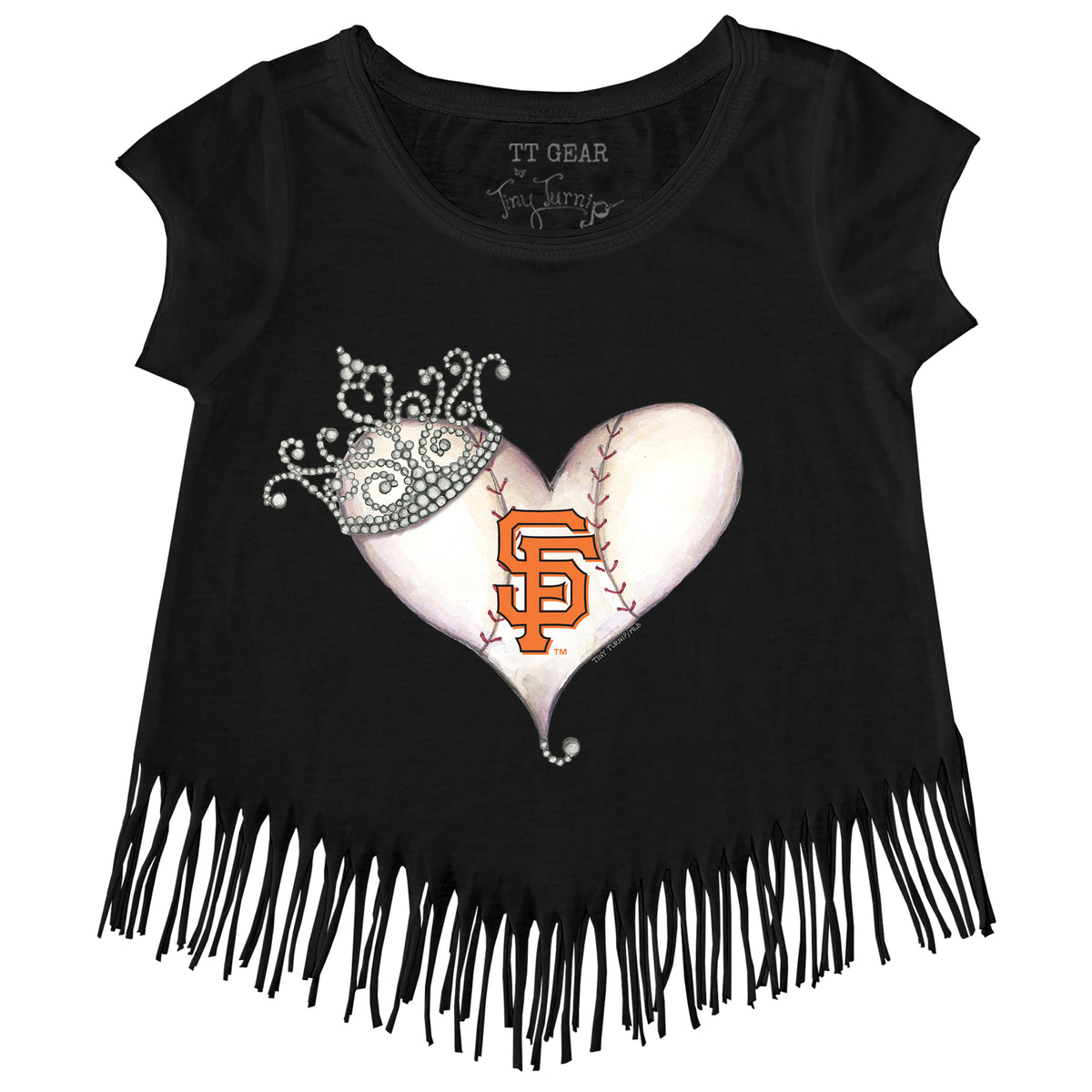 San Francisco Giants Tiara Heart Fringe Tee