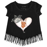 San Francisco Giants Tiara Heart Fringe Tee