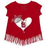 St. Louis Cardinals Tiara Heart Fringe Tee