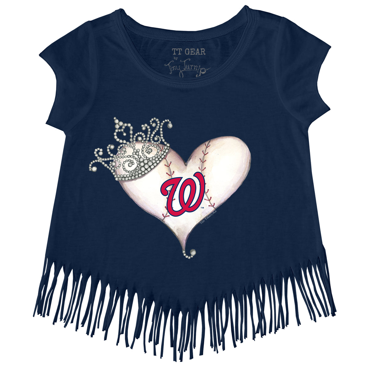 Washington Nationals Tiara Heart Fringe Tee