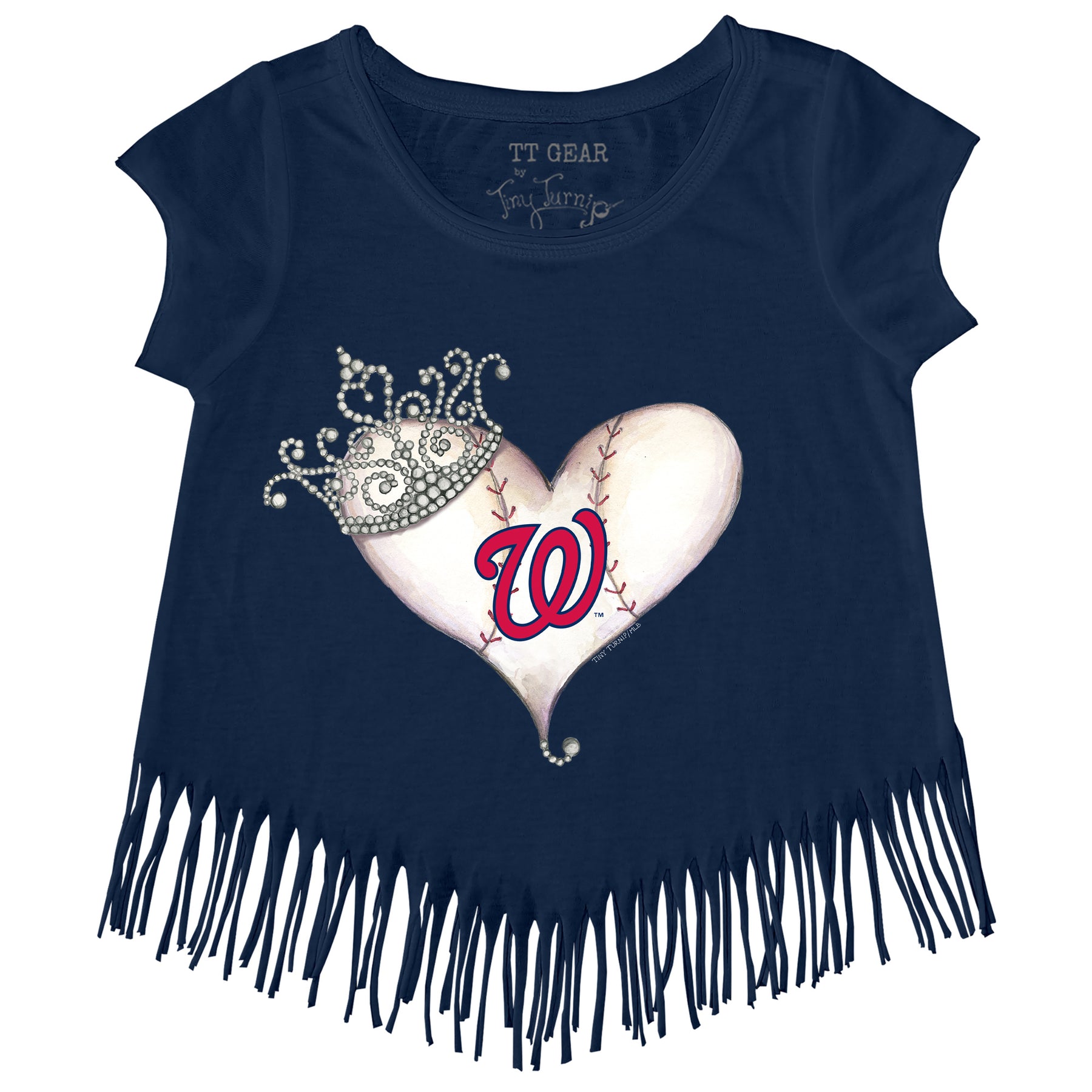 Washington Nationals Tiara Heart Fringe Tee