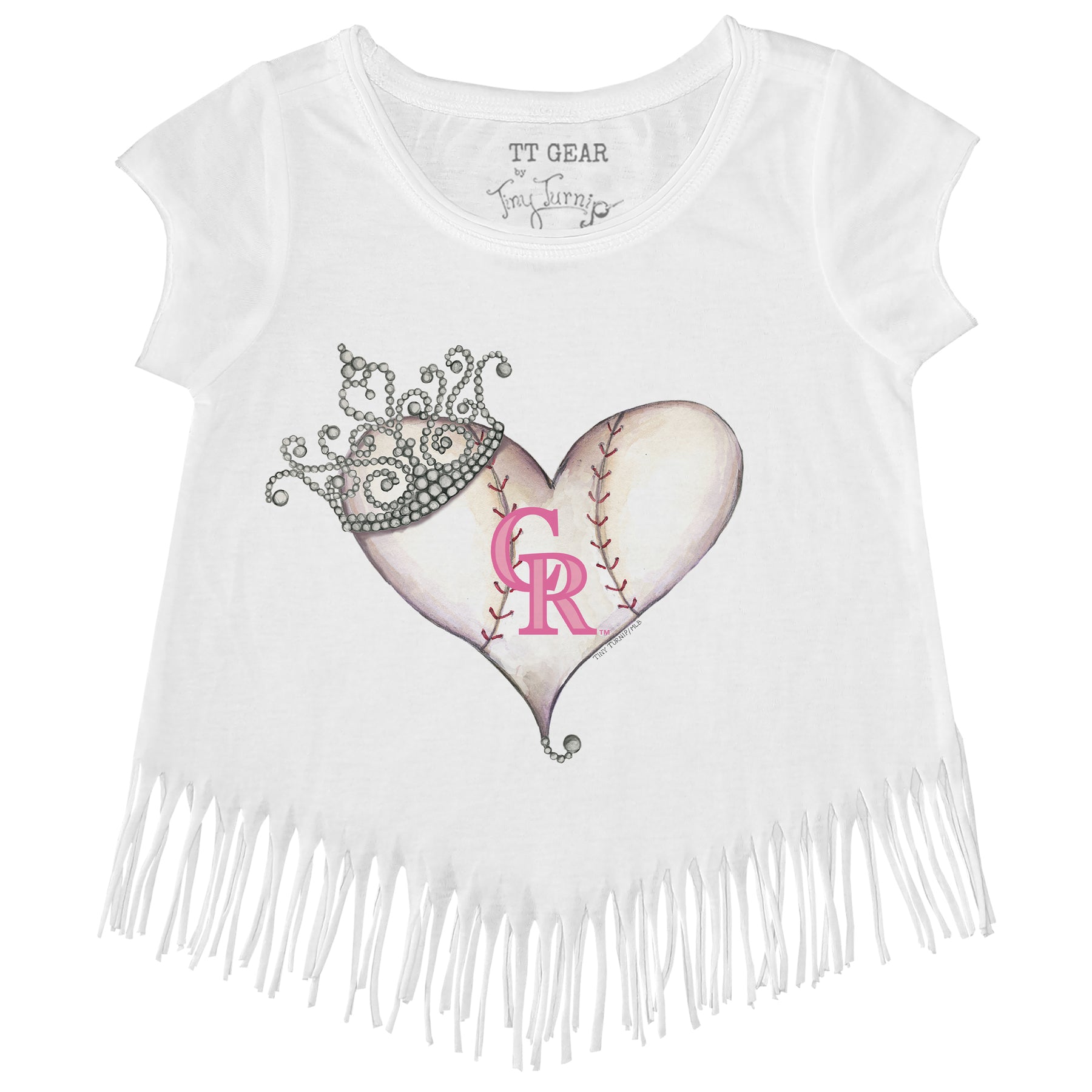 Colorado Rockies Tiara Heart Fringe Tee