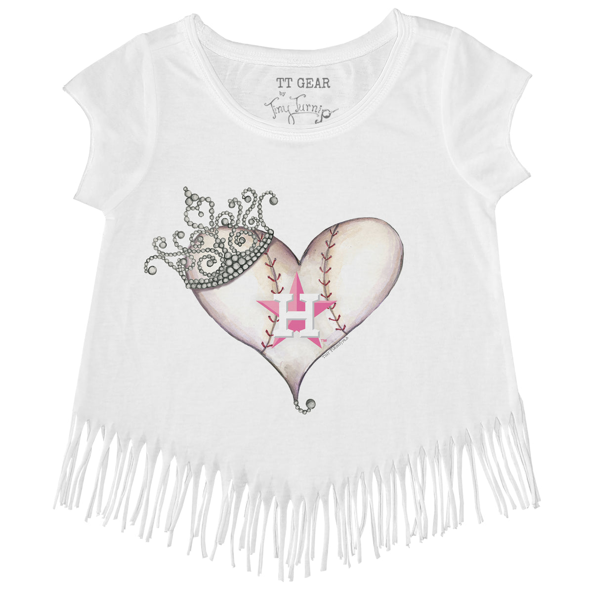 Houston Astros Tiara Heart Fringe Tee