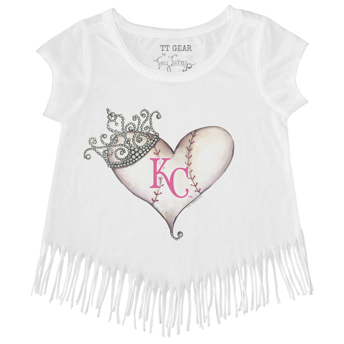 Kansas City Royals Tiara Heart Fringe Tee