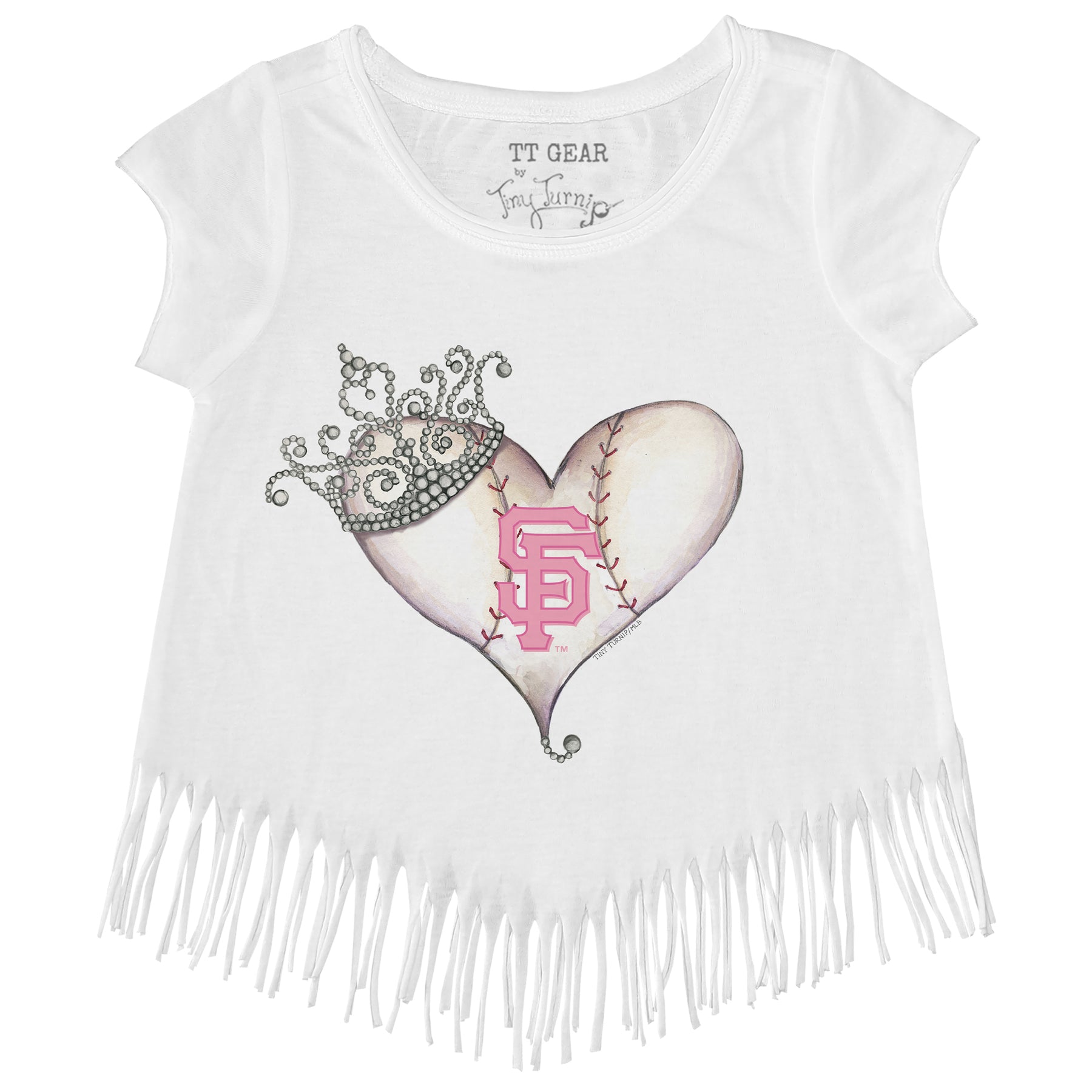 San Francisco Giants Tiara Heart Fringe Tee