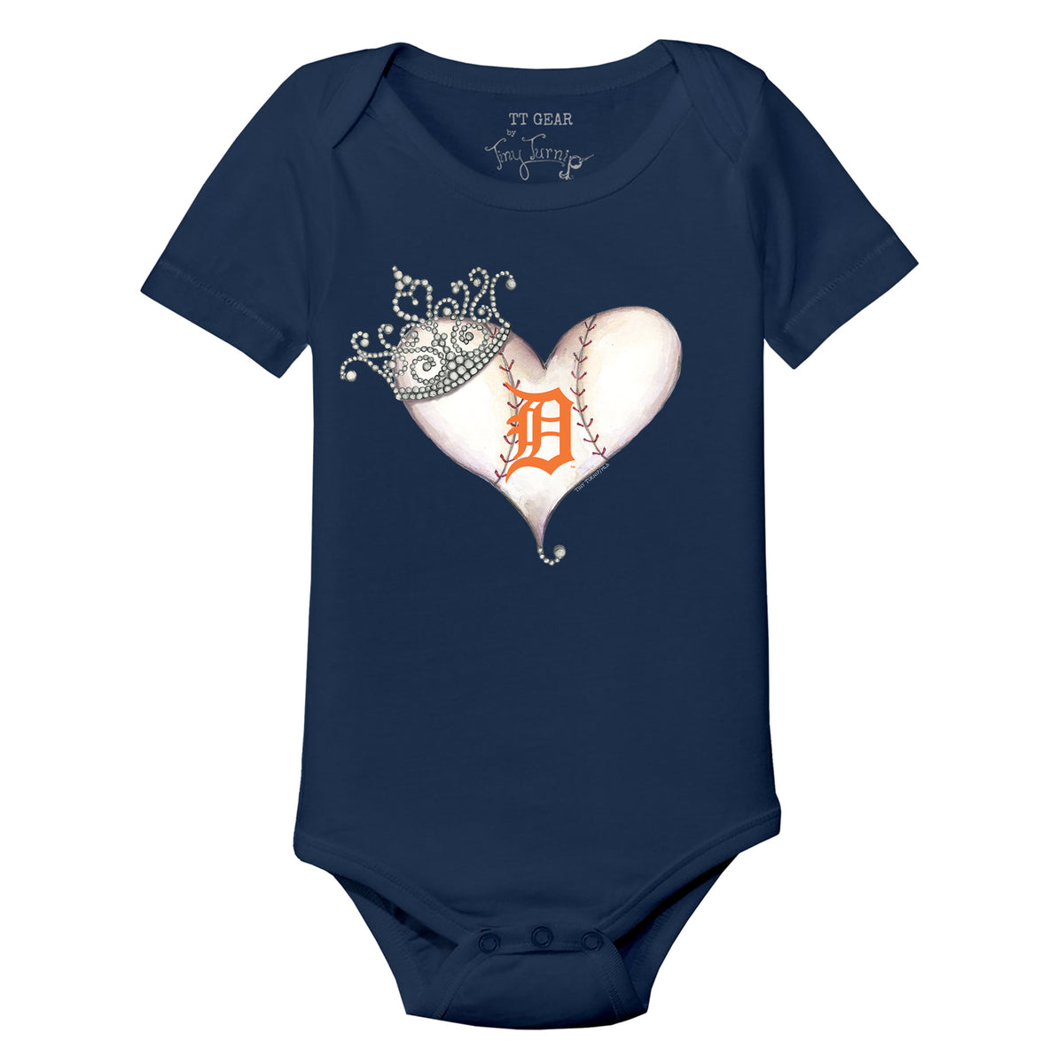 Detroit Tigers Tiara Heart Short Sleeve Snapper