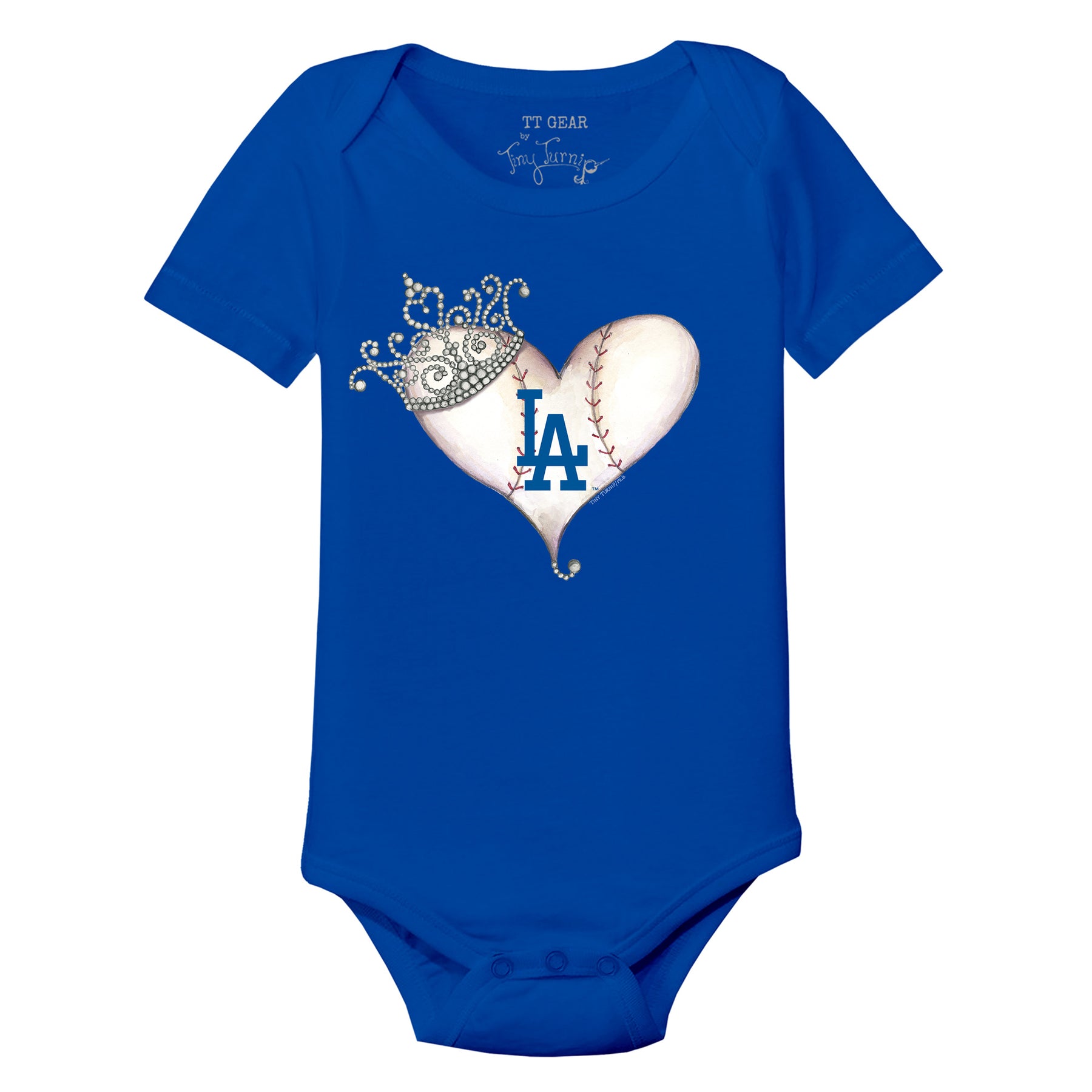 Los Angeles Dodgers Tiara Heart Short Sleeve Snapper