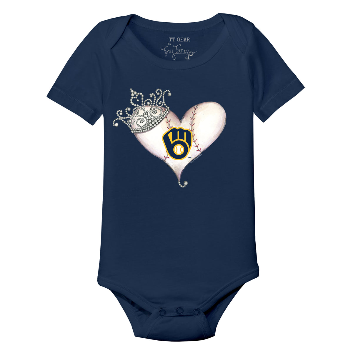 Milwaukee Brewers Tiara Heart Short Sleeve Snapper