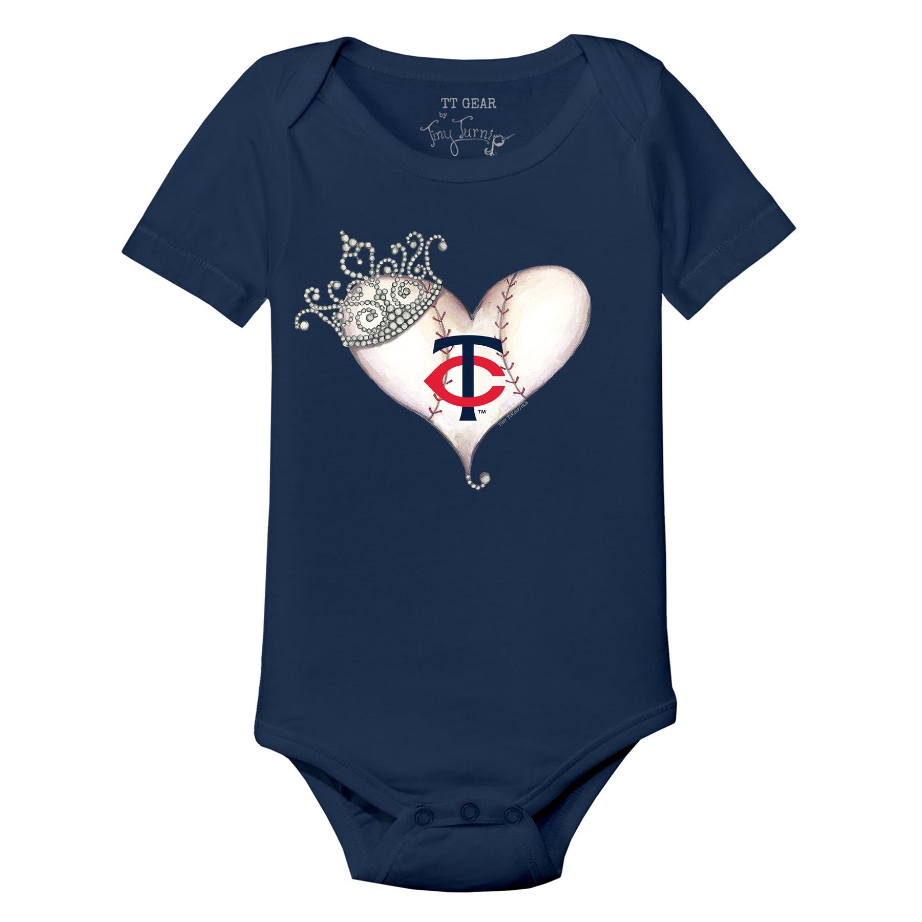 Minnesota Twins Tiara Heart Short Sleeve Snapper