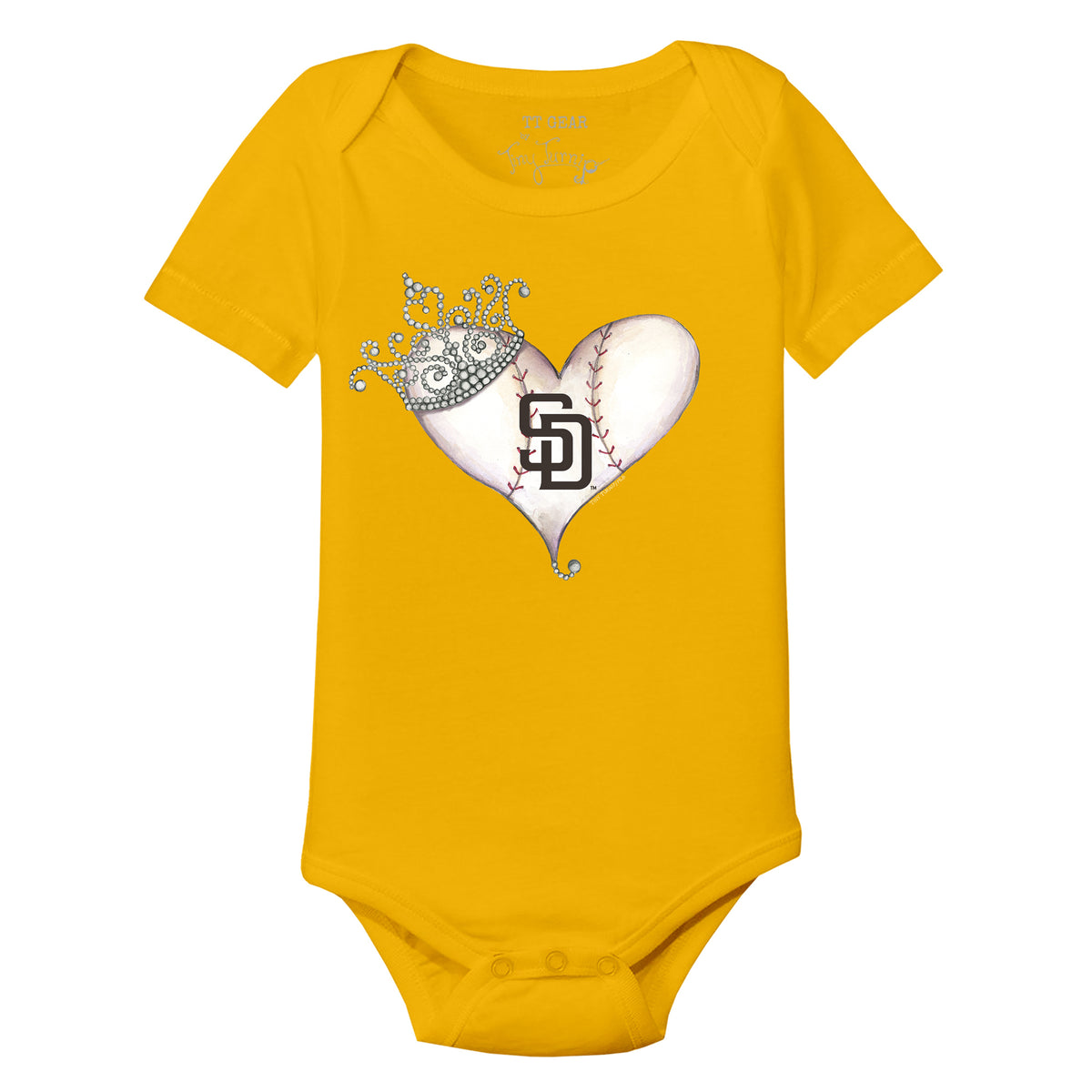 San Diego Padres Tiara Heart Short Sleeve Snapper