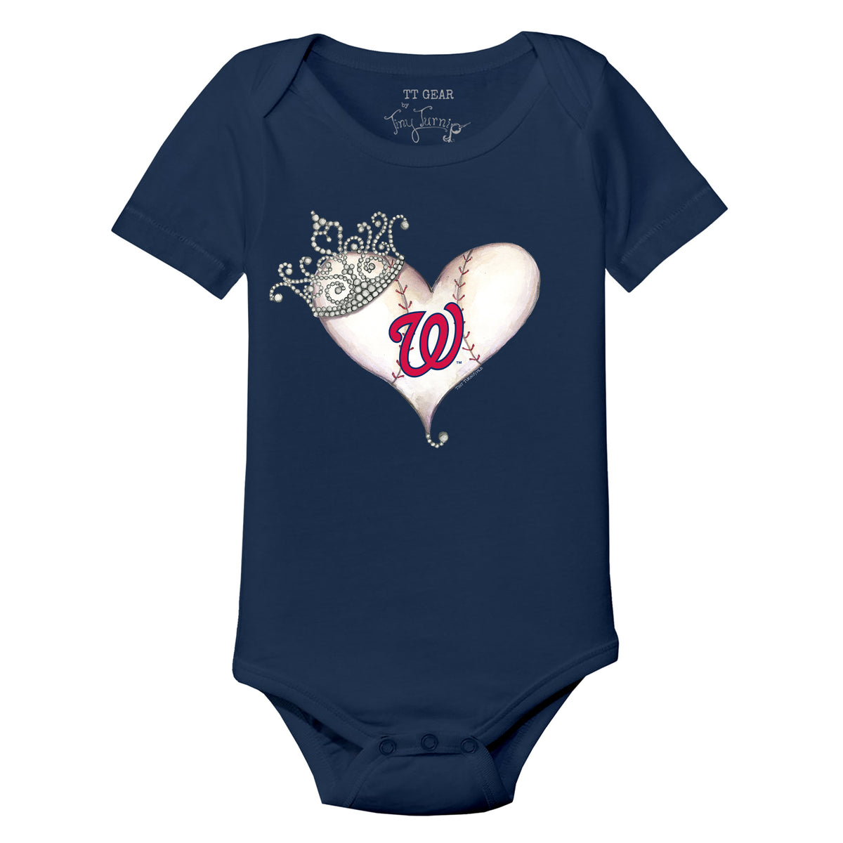 Washington Nationals Tiara Heart Short Sleeve Snapper