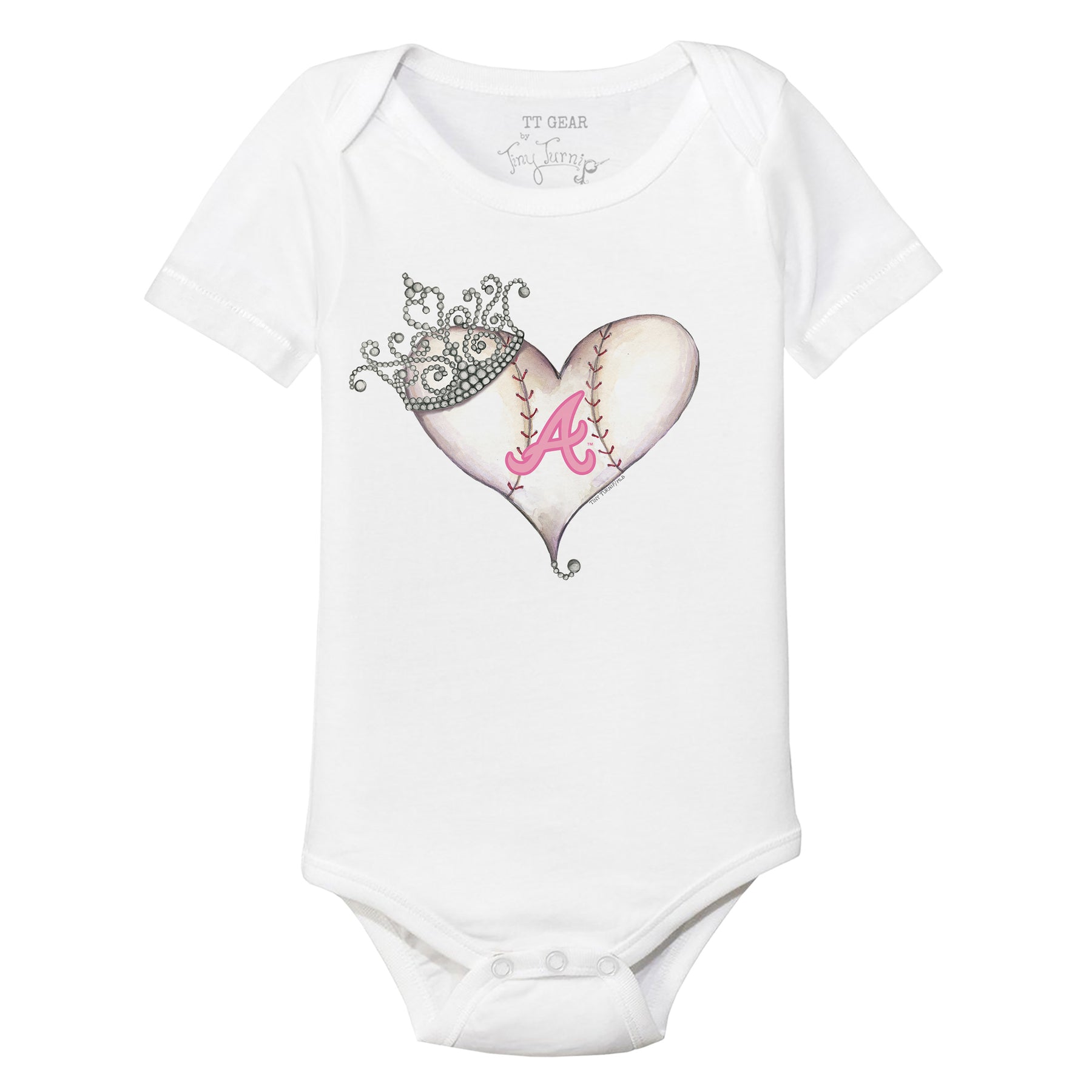 Atlanta Braves Tiara Heart Short Sleeve Snapper